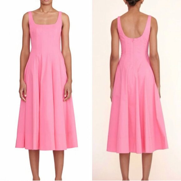 NWT BEST STAUD Wells Midi Dress Plumeria Pink French Cotton Casual Sz6 Classic - Picture 3 of 8